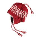 Gorro KOSHI de Lã Sherpa Feito à Mão para Inverno Vermelho e Branco Gorro KOSHI de Lã Sherpa Feito à Mão para Inverno Vermelho e Branco