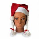 Gorro Mamãe Noel De Feltro Com Tranças Fantasia Natal