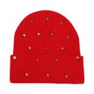 Gorro Punk Masculino Com Rebites, Touca Gótica De Caveira, Acessório De Inverno Quente De Tricô Para
