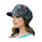 Gorro Quente De Cashmere Dupla Camada Com Capuz Para Outono Inverno, Com Aba Bico De Pato E Viseira