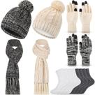 Gorro quente de inverno, cachecol, luvas e meias, conjunto 3 em 1 adulto