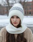 Gorro Touca Forrada C/ Cachecol Fixo Lã Quente Frio Inverno Gorro Touca Forrada C/ Cachecol Fixo Lã Quente Frio Inverno