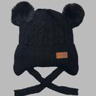 Gorro/Touca Infantil com dois pompom Amarrar liso Forrada Por Dentro para o inverno menino e menina moda novo 2023