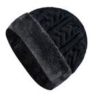 Gorro Unissex De Lã Elegante Com Pele Forrada