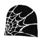 Gorro Unissex Gótico de Teia de Aranha – Chapéu de Malha Quente para Inverno