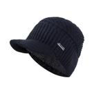 Gorro Unissex Quente De Inverno Com Forro De Pelúcia Macio E Grosso, Tricotado Com Aba Para Homens E