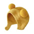 Gorros De Lã Quentes Para Bebês E Crianças, Proteção Macia Para as Orelhas, Cores Sólidas, Toucas De