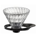 Gotejador de café HARIO VDGR-02-B V60 Vidro resistente ao calor preto