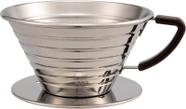 Gotejador de café Kalita Carita em aço inoxidável Wave 185S