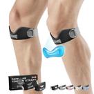 GOUNOD Kit com 2 Faixas de Suporte para Tendão Patelar em Silicone, Faixa para Joelho para Alívio da Dor, Banda para Patela para Basquete, Joelho de Saltador, Tendinite, Corrida, Caminhada, Futebol, Osgood Schlatter (Preto-Cinza)