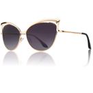 GQUEEN Gafas de Sol Polarizadas de Gran Tamaño con Montura Metálica en Forma de Ojo de Gato