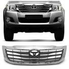 Grade Central Dianteira Toyota Pick Up Hilux 2012 2013 2014 2015 Cromado com Cinza