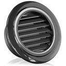 Grade de ventilação de forro HG Power 6" em ABS preto com tela de proteção