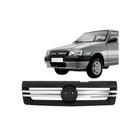 Grade Dianteira Fiat Uno 2009 A 2012 Cinza Com Friso Cromado