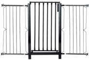 Grade e portão para cachorro bebê pet, vãos de 116cm a 120cm - Preto