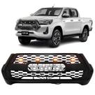 Grade Hilux GR-Sport 2021 a 2025 Logo Cinza Com Led