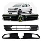 Grade Kit Parachoque Moldura Milha Gol Voyage G6 2012 A 2015 - Preta