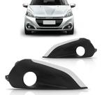 Grade Moldura Milha Peugeot 208 2017 2018 Com Furo Friso Cinza
