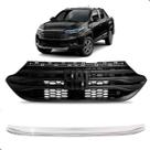 Grade para pickup nova strada 2020 a 2025 com friso sup cromado