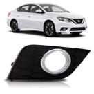 Grade parachoque sentra 2017 a 2018 com furo aro cromado