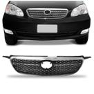 Grade Radiador Corolla Xei 2005 2006 2007 2008 Colmeia Cinza Com Friso Cromado
