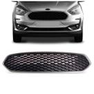 Grade Radiador Ka Hatch 2019 2020 2021 2022 Preta Com Moldura Prata