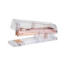 Grampeador de Mesa 30 Folhas Holic Fancy Rosé Luxuoso Moderno Transparente Tris