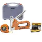 Grampeador de Pressão Sparta para Madeira e MDF Kit com Trena 2m e Grampos Tipo 53 Completo