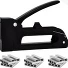 Grampeador Manual Para Tapeceiro Artesanato Madeira C/ 100 Grampos 8mm Reforçado