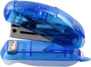Grampeador mini 26/6 p/ 10 folhas translucido azul - Risovit FGR2037
