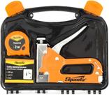 Grampeador Sparta para Carpintaria e Tapeçaria Kit com Trena 2m e Grampos 8mm Manual de Aço