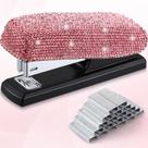 Grampeador Yexiya Bling Crystal Pink 11,5 cm, strass feito à mão