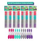 Grampo De Roupa Emborrachado Kit 60 Pregador Resistente