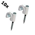 Grampo p/ Fio Coaxial Fixa Fio Miguelão 07 c/ prego de aço 10unidades Grampo p/ Fio Coaxial Fixa Fio Miguelão 07 c/ prego de aço 10unidades