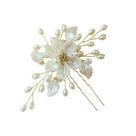 Grampo Palito com Flor e Pérolas para Penteado -