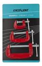 Grampo Sargento Tipo C Kit 3 Pç 1,2 E 3 Pol P/marceneiro 3kw