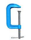 Grampo Tipo G 100mm 4 Pol Azul Alta Pressão Reforçado Ideal para Marcenaria Carpintaria Fixação Precisa
