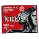 Grampos De Aço Para Cabelos Nº 5 Preto 100Un - Teimoso