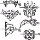 Grampos de cabelo Chuangdi Silver Celtic Hair Slide, grampos de cabelo x6 Grampos de cabelo Chuangdi Silver Celtic Hair Slide, grampos de cabelo x6