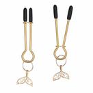 Grampos de Seios de Luxo Dourado Pingente Sereia com joia