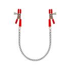 Grampos Prendedor Para Mamilos Com Presilha Ajustável Em Metal VERMELHO