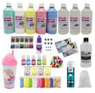 Grande Kit Super Slime Com Neve + Copo Unicórnio + Pompom Jelly Cubes - Ine Slime