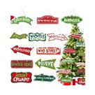 Grandes Enfeites De Natal Whoville Para Árvore, 12 Peças, Decorações De Natal Para Pendurar, Placas Grandes Enfeites De Natal Whoville Para Árvore, 12 Peças, Decorações De Natal Para Pendurar, Placas