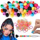 Grânulos de cabelo de silicone AIERSA para crianças e meninas, tranças 100 unidades
