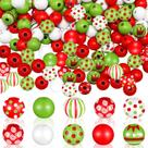 Grânulos de Natal de madeira Connvoice 240 unidades 16 mm 9 estilos Grânulos de Natal de madeira Connvoice 240 unidades 16 mm 9 estilos