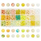Grânulos de vidro PH PandaHall 720 unidades, 8 mm, amarelo, 24 cores Grânulos de vidro PH PandaHall 720 unidades, 8 mm, amarelo, 24 cores