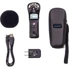 Gravador digital portátil zoom h1n-vp com cabo usb, case