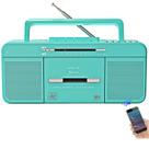 Gravador portátil de toca-fitas retrô Bluetooth USB Teal
