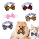 Gravata borboleta pet cachorro gato festa casamento xadrez ajustável
