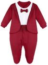 Gravata borboleta vermelha Baby Boy Tuxedo Footie Lilax 9M